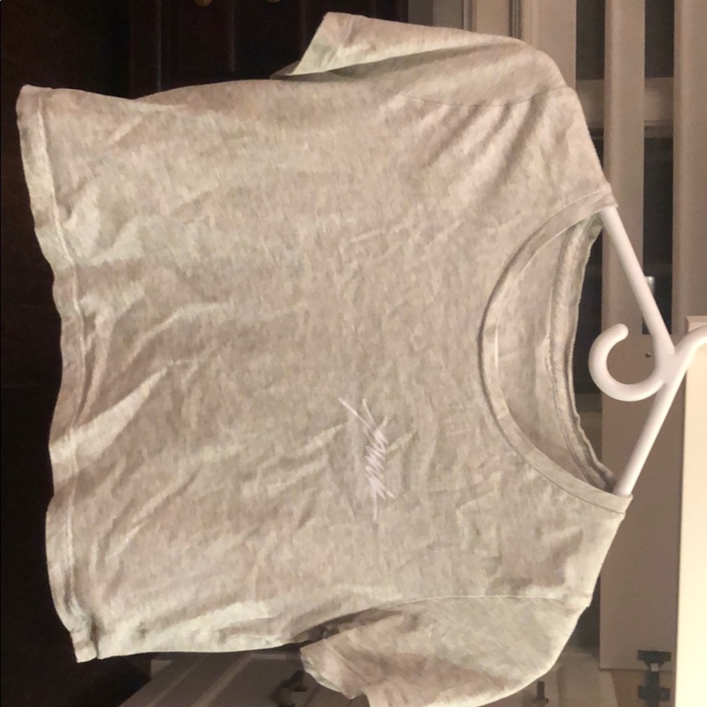 PINK grey crop top